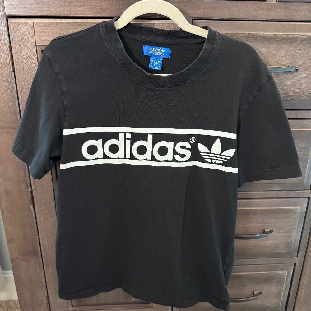 Adidas Originals Trefoil Logo T-Shirt Men’s M Black White Graphic Tee Streetwear